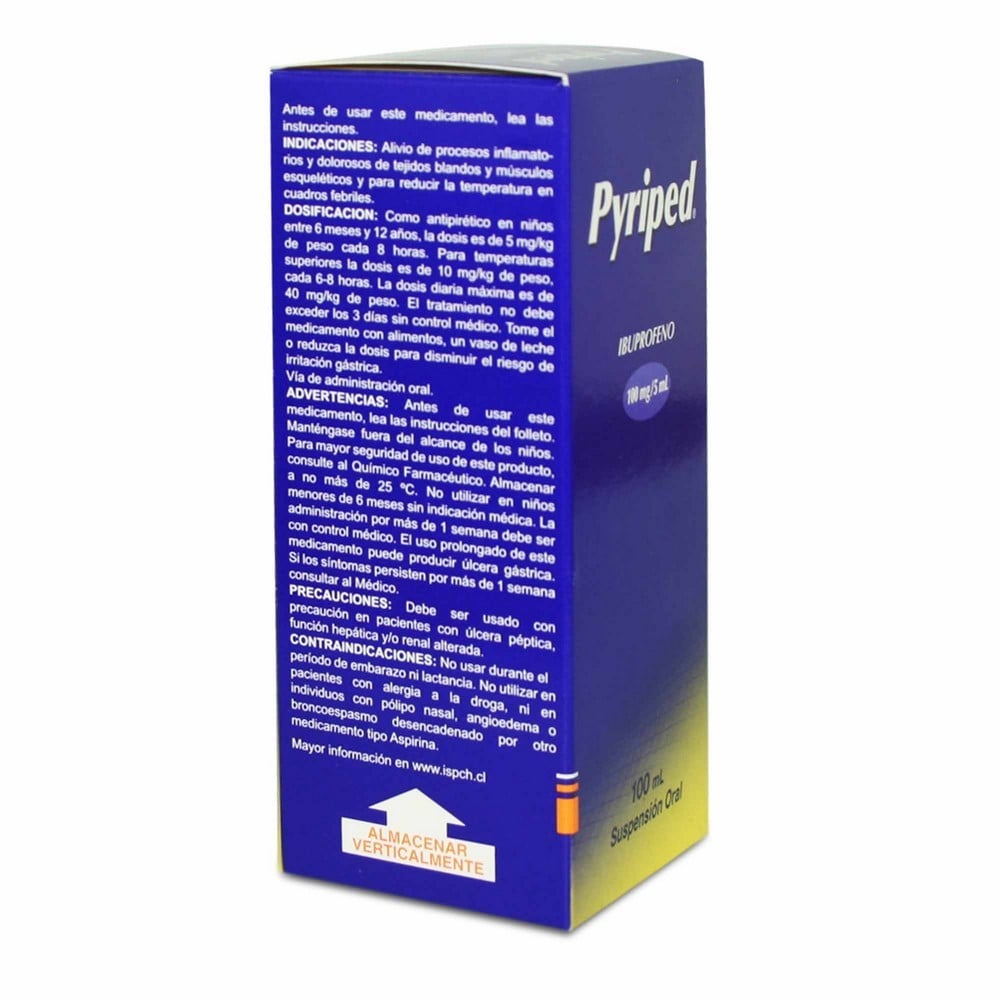 Pyriped Ibuprofeno 100 mg/5mL Suspensión 100 mL Farmacias Cruz Verde