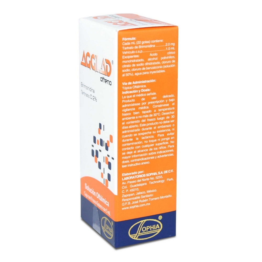 Agglad Ofteno Brimonidina 0,2% Solución Oftálmica 5 mL | Cruz Verde