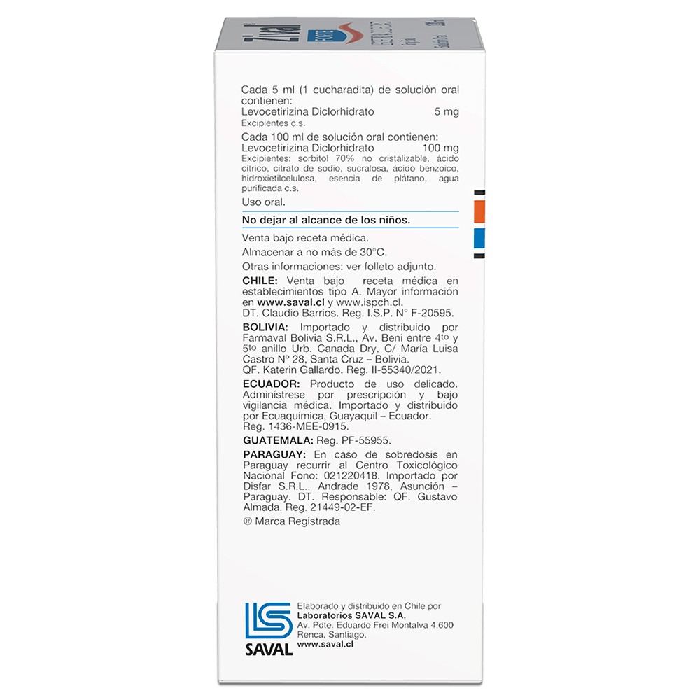 Zival Forte Jarabe Levocetirizina Diclorhidrato 5 mg / 120 ml | Cruz Verde