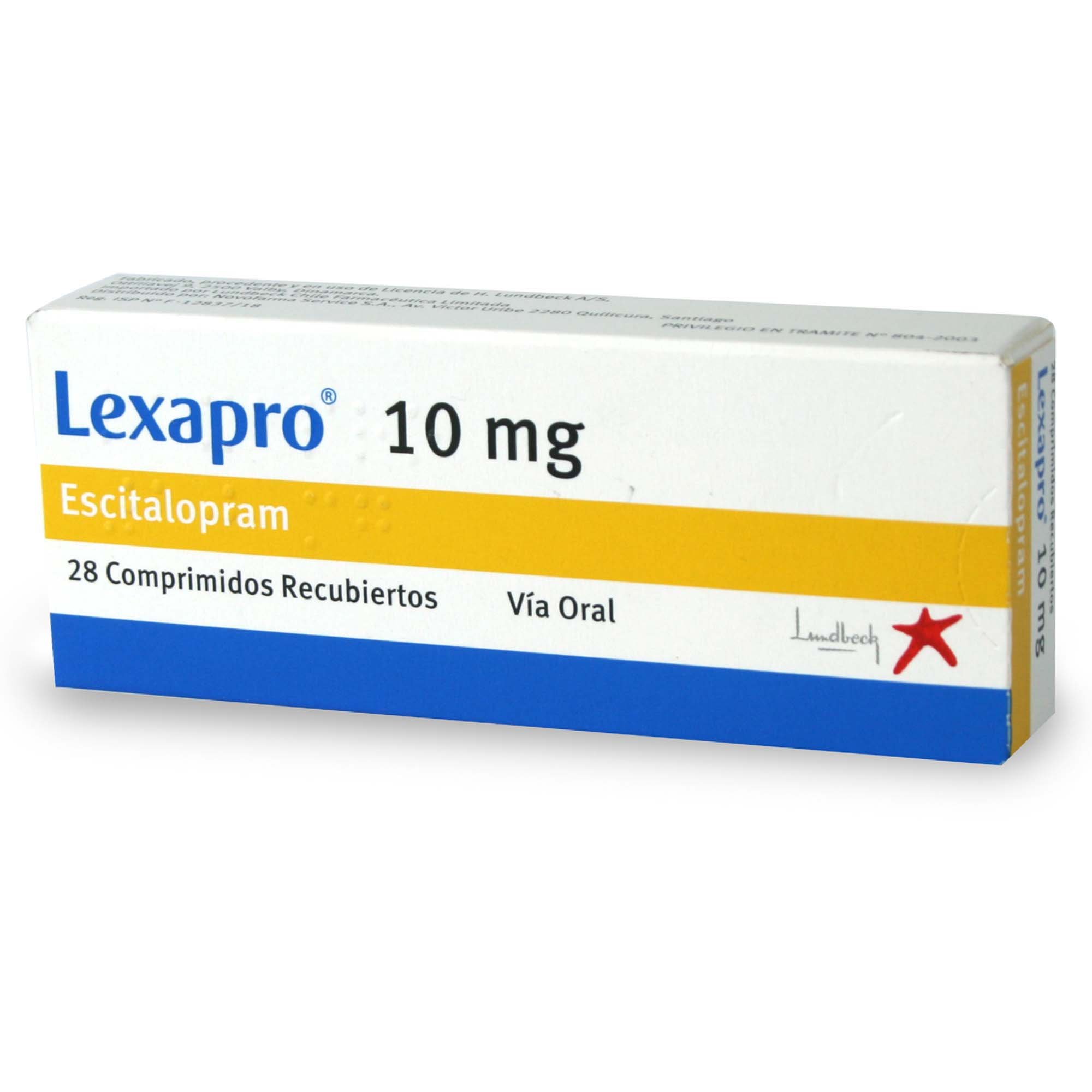 Lexapro Escitalopram 10 Mg 28 Comprimidos Recubiertos | Cruz Verde