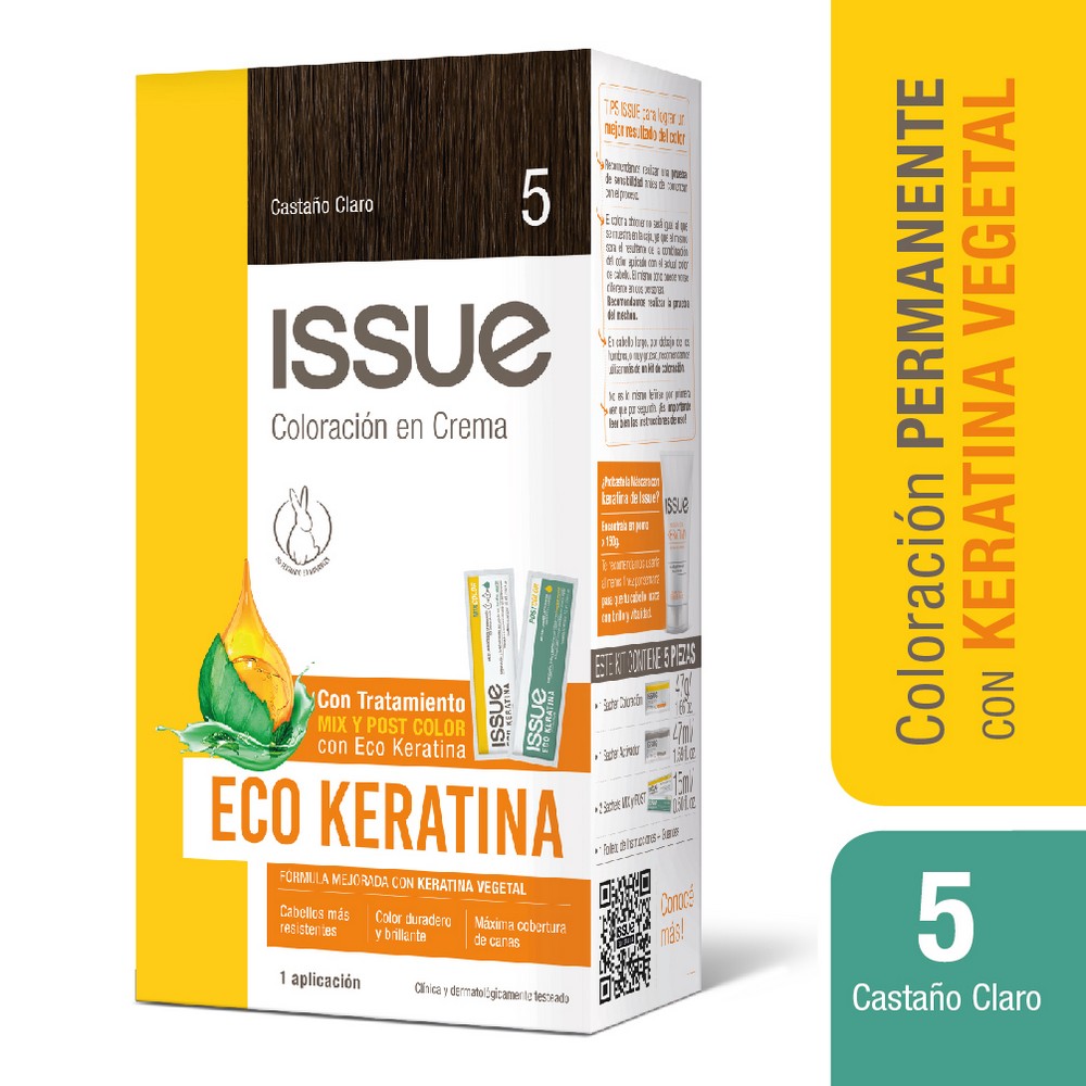 Eco Keratina Kit De Coloracion En Crema Tono 5 Castano Claro