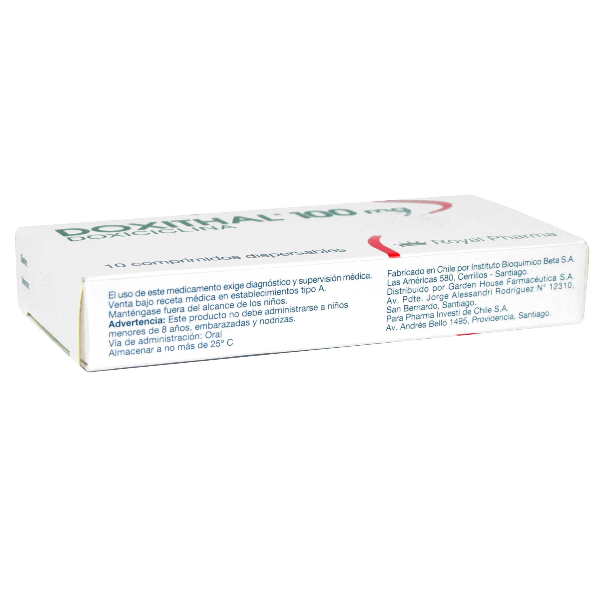 Doxithal Doxiciclina 100 mg 10 Comprimidos Dispersable | Farmacias Cruz  Verde