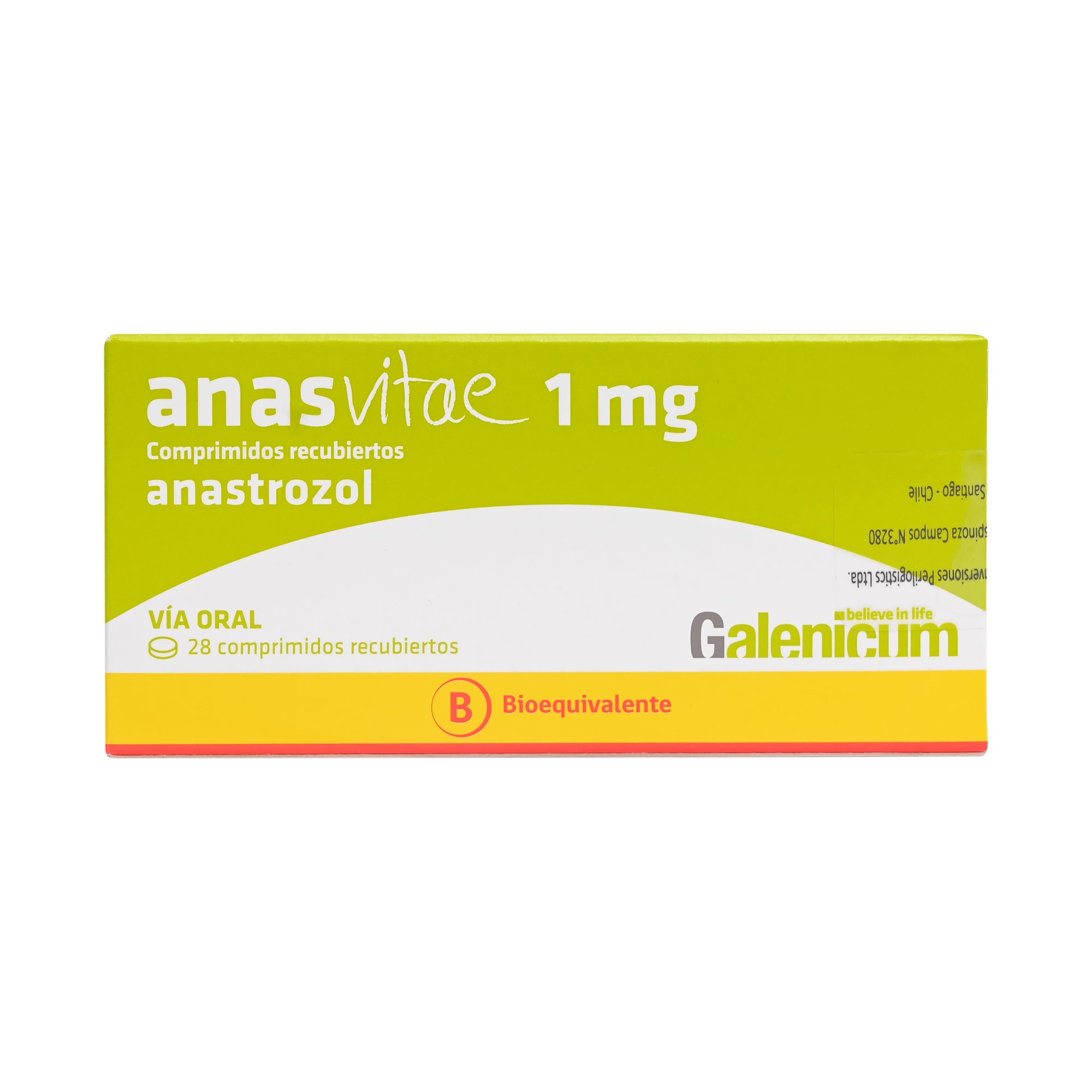 Anasvitae Anastrozol 1 mg 28 Comprimidos Recubiertos