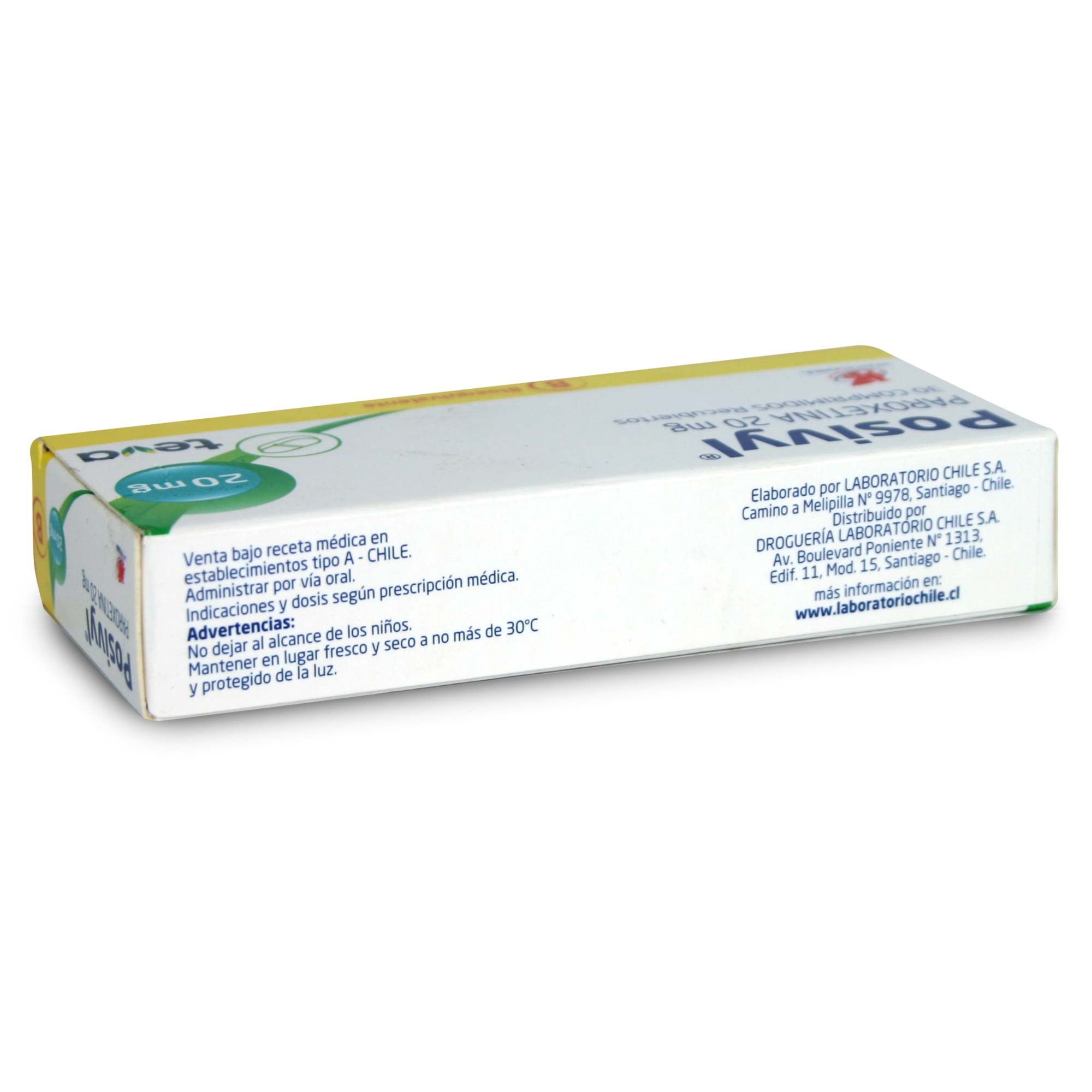 Posivyl Paroxetina 20 mg 30 Comprimidos Recubiertos | Farmacias Cruz Verde