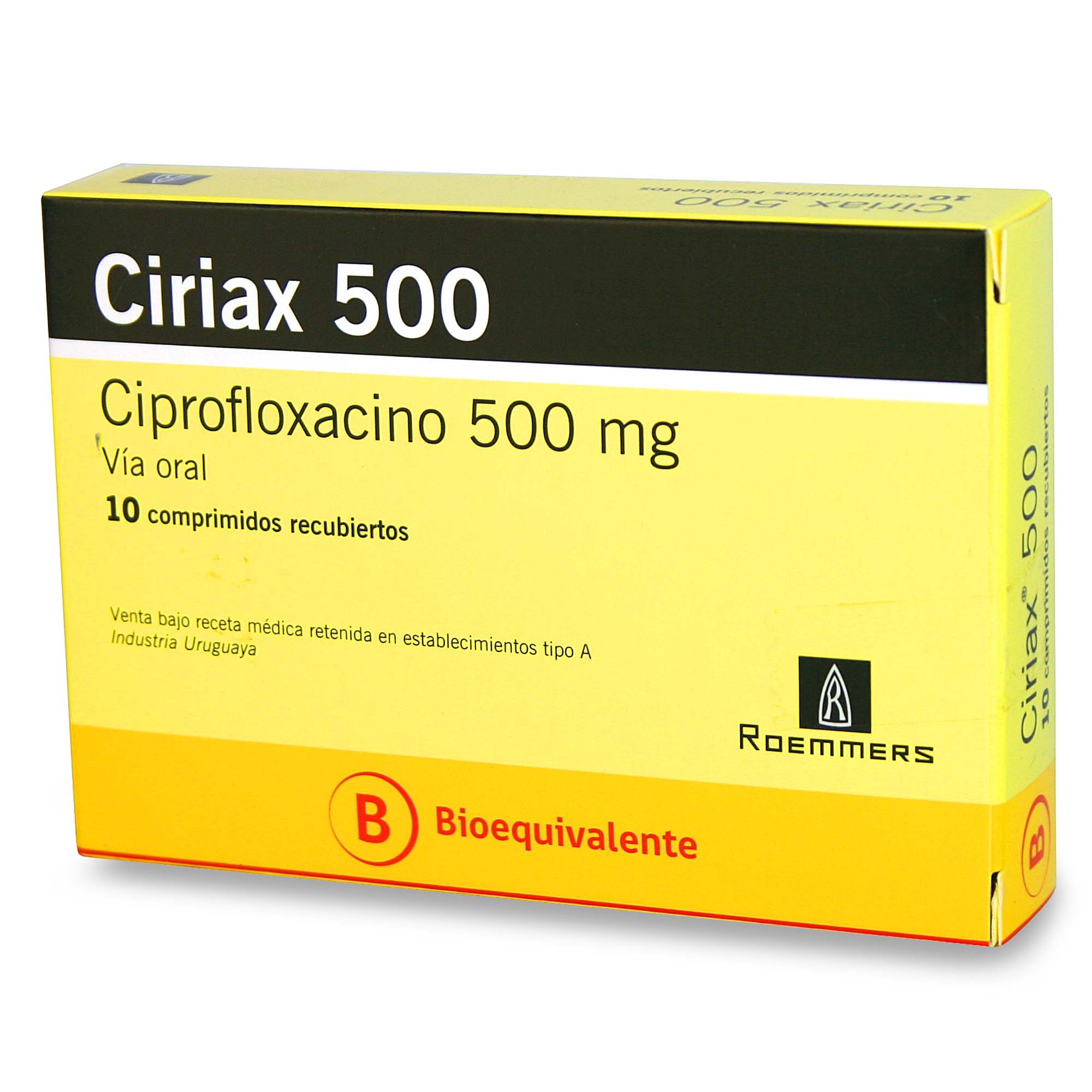 Ciriax Ciprofloxacino 500 mg 10 Comprimidos Recubierto