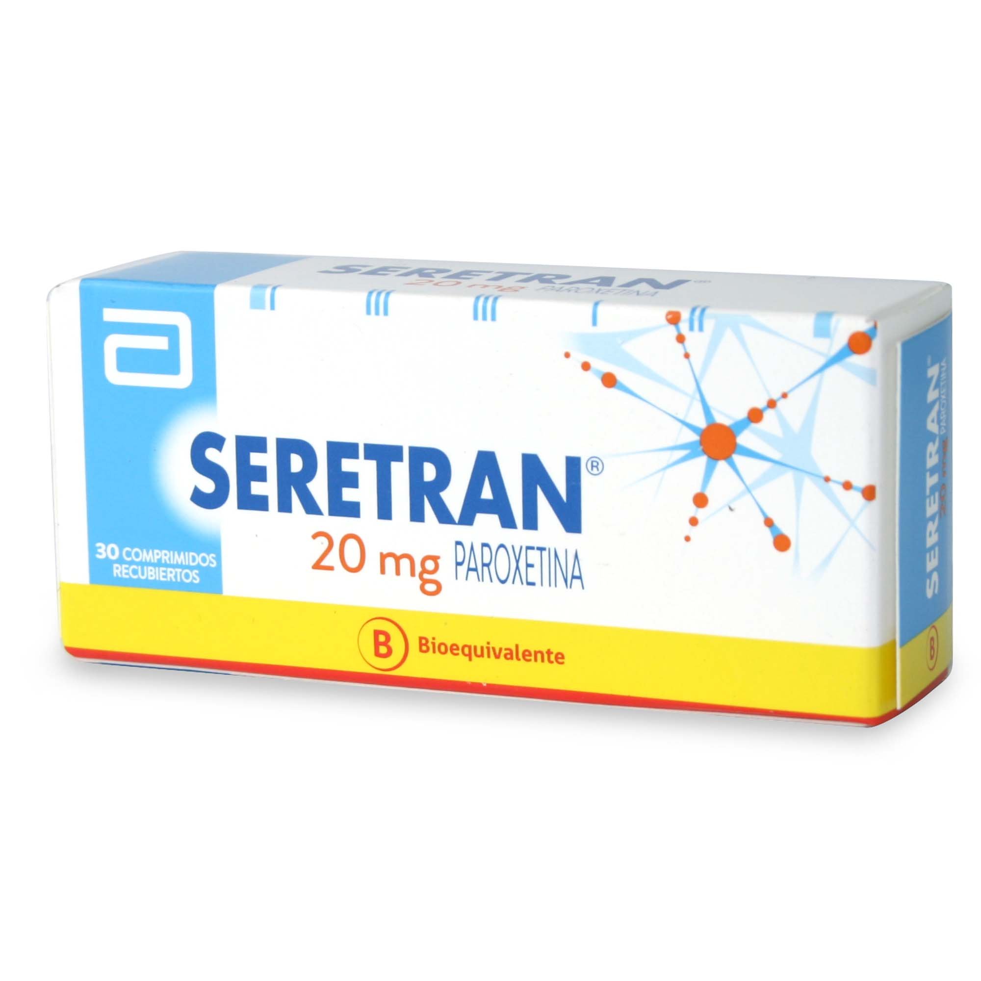 Seretran Paroxetina 20 mg 30 Comprimidos
