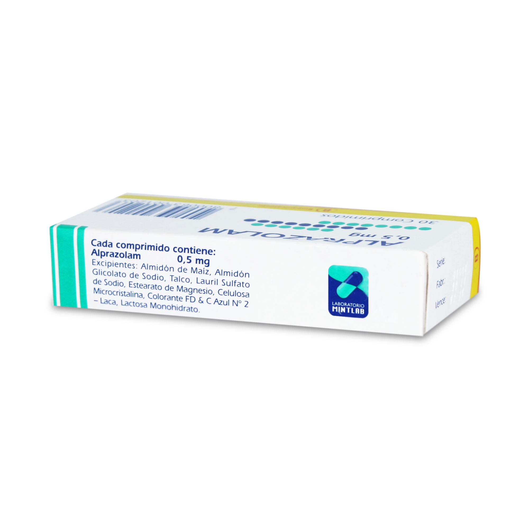 Alprazolam 0,5 mg 30 Comprimidos | Farmacias Cruz Verde