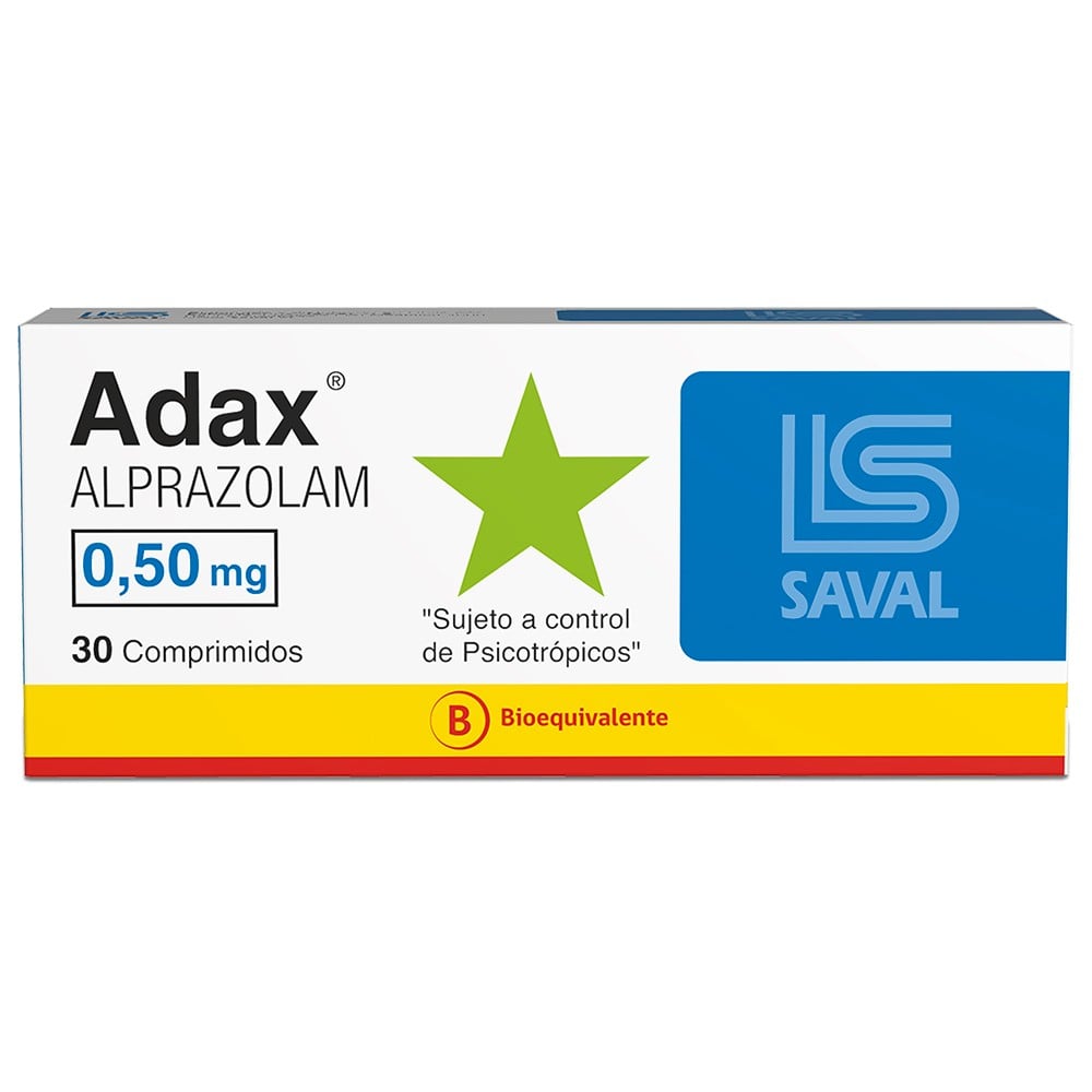 Adax Alprazolam 0,5 mg 30 Comprimidos