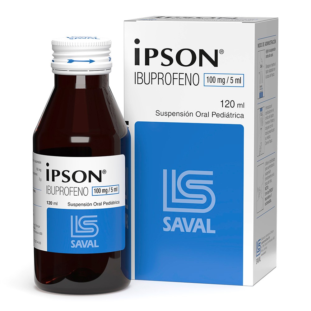 Ipson Pediatrico Ibuprofeno 100 mg/5mL Suspension 120 mL