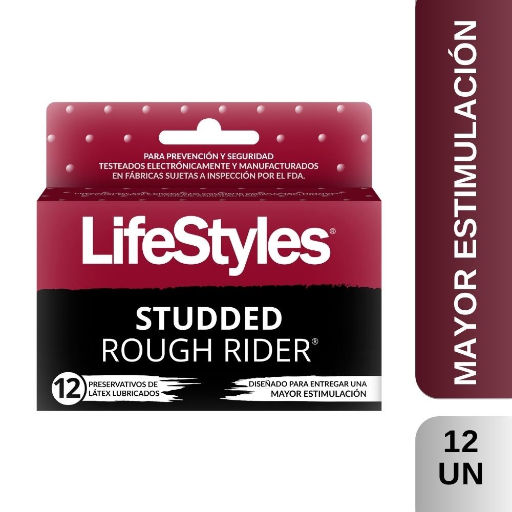 Lifestyles-studded-rough-rider-12-preservativos-lubricados