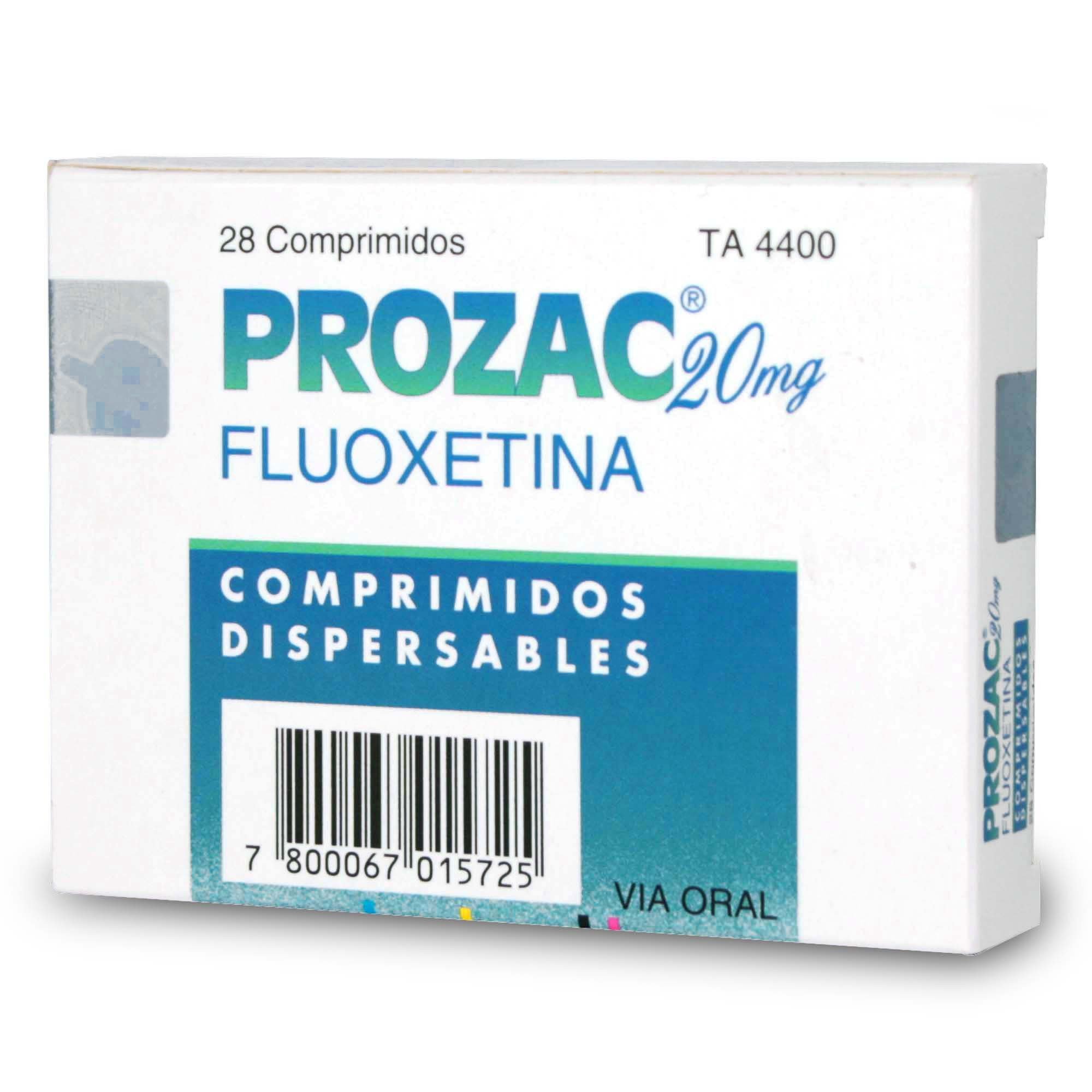 Prozac Fluoxetina 20 mg 28 Comprimidos Dispersables