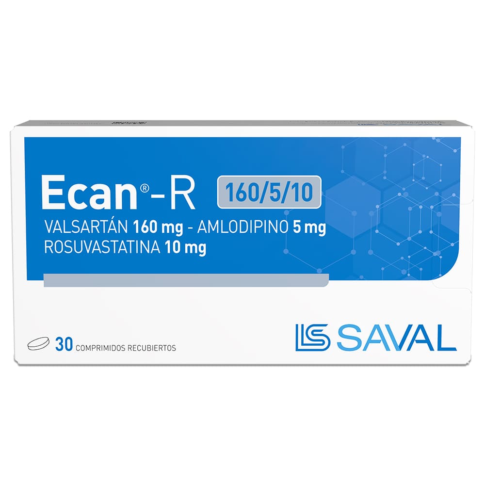 Ecan-R Valsarantan 160 mg Amlodipino 5 mg Rosuvastatina 10 mg