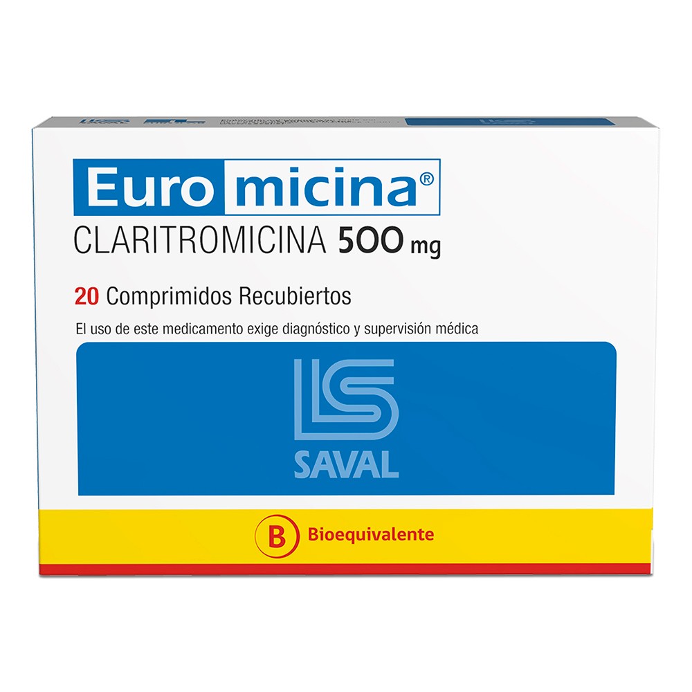 Euromicina Claritromicina 500 mg 20 Comprimidos