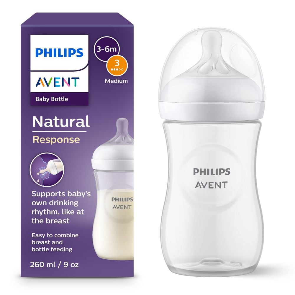 Mamadera Natural Response 260ml Traslucida SCY903/01 | Cruz Verde