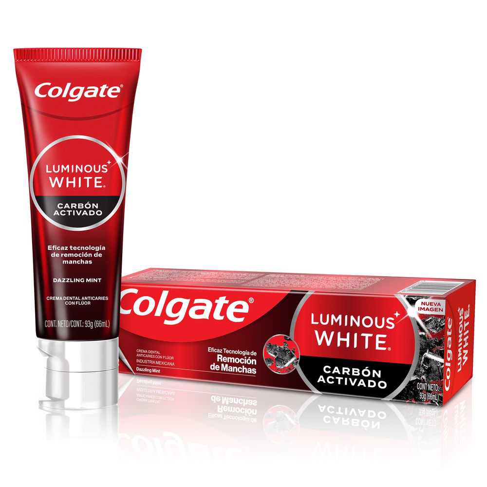Crema Dental Luminous White Carbón Activado 90 grs | Cruz Verde