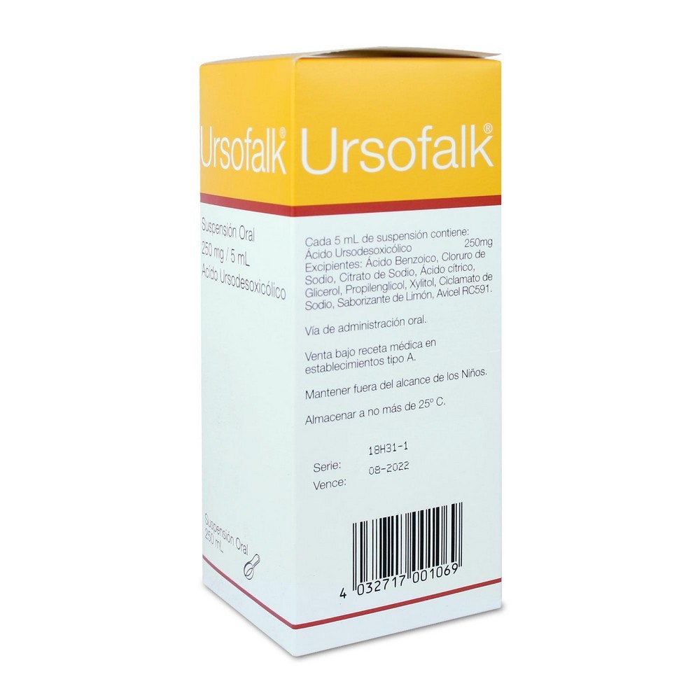 Ursofalk Ácido Ursodesoxicólico 250 mg / 5 mL Suspensión Oral 250 mL Farmacias Cruz Verde