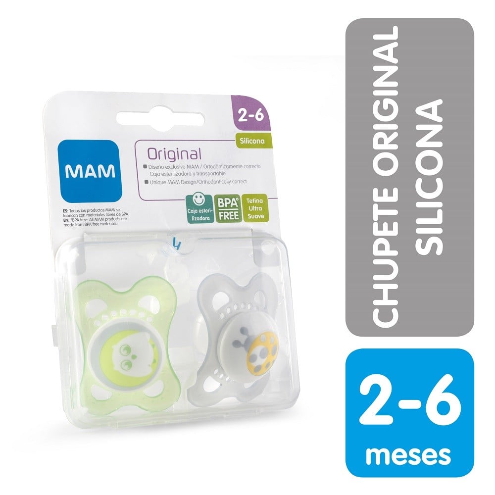 Chupete Entretencion Original 0-6 Meses Silicona 2 Unidades