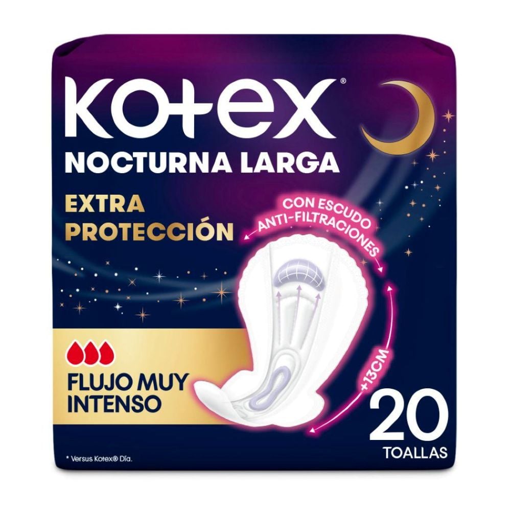 Toalla Higienica Nocturna Larga Ultradelgada Tela Suave 20 Unidades