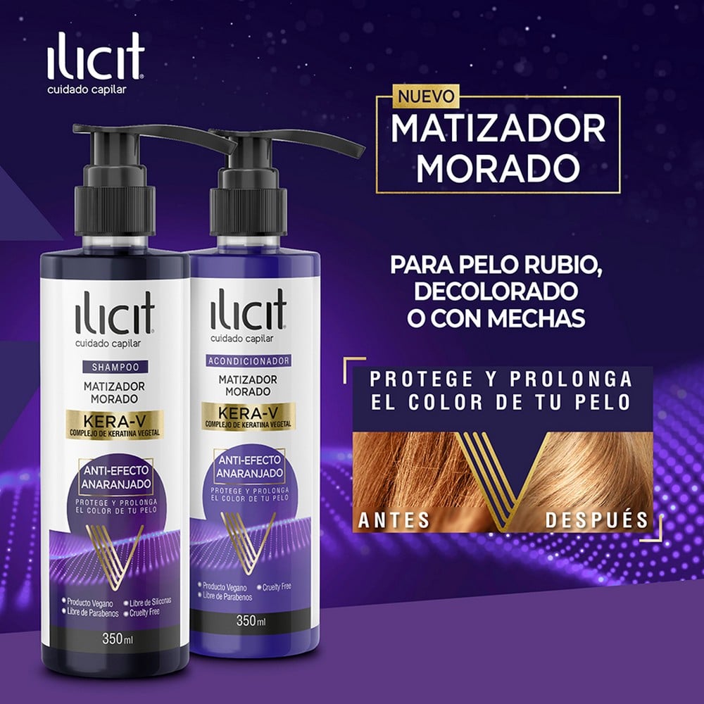Acondicionador Matizador Morado Kera-V Anti-Efecto Anaranjado 350