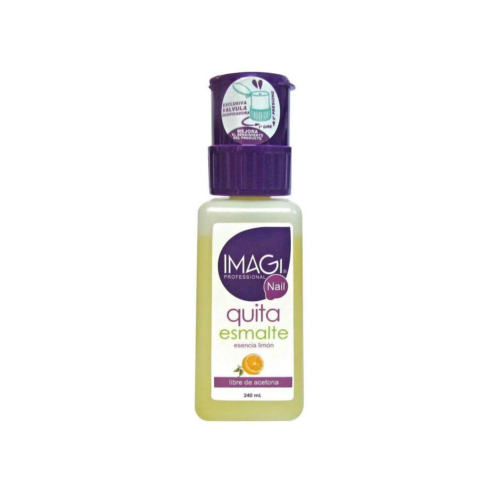 Quita Esmalte Profesional Libre de Acetona Valvula Dosificadora Citrico 240 mL