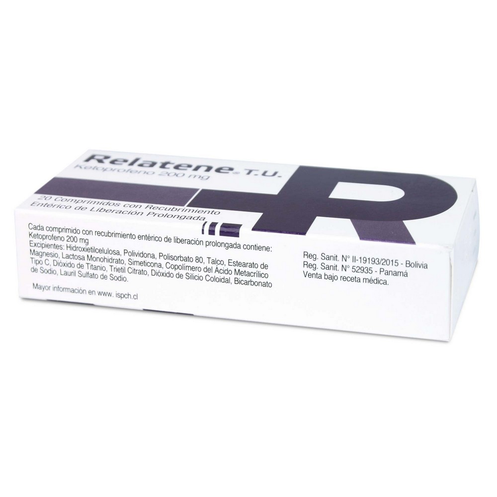 Relatene TU Ketoprofeno 200 mg 20 Comprimidos | Farmacias Cruz Verde