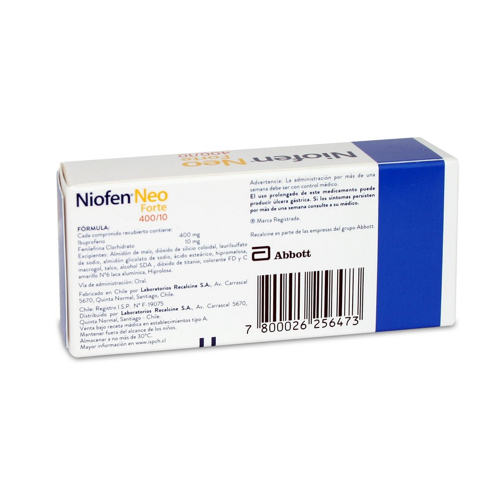 Niofen Neo Forte Ibuprofeno 400 Mg 20 Comprimidos | Cruz Verde