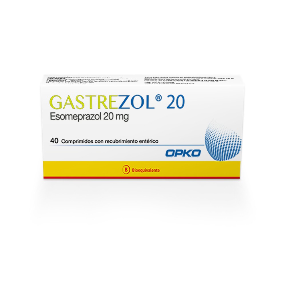 Gastrezol 20 Esomeprazol 20 mg 40 Comprimidos con Recubierto Entérico