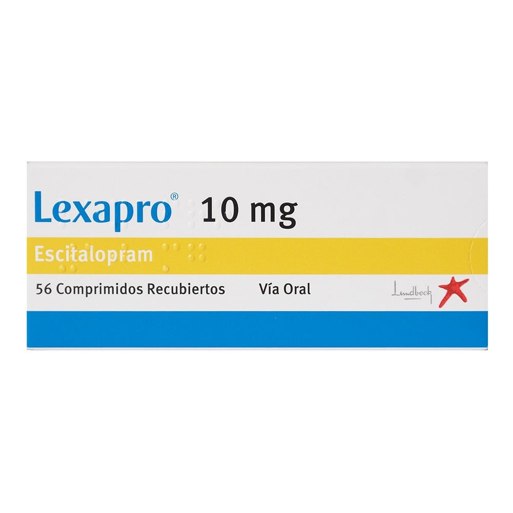 Lexapro Escitalopram 10mg 56 Comprimidos Recubiertos Cruz Verde