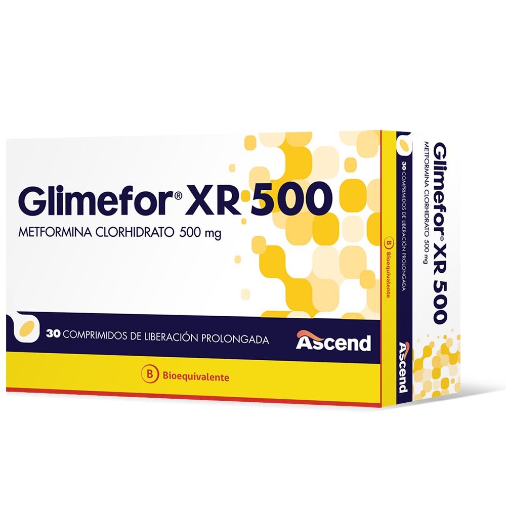 Glimefor XR metformina 500 mg 30 comprimidos de liberación prolongada