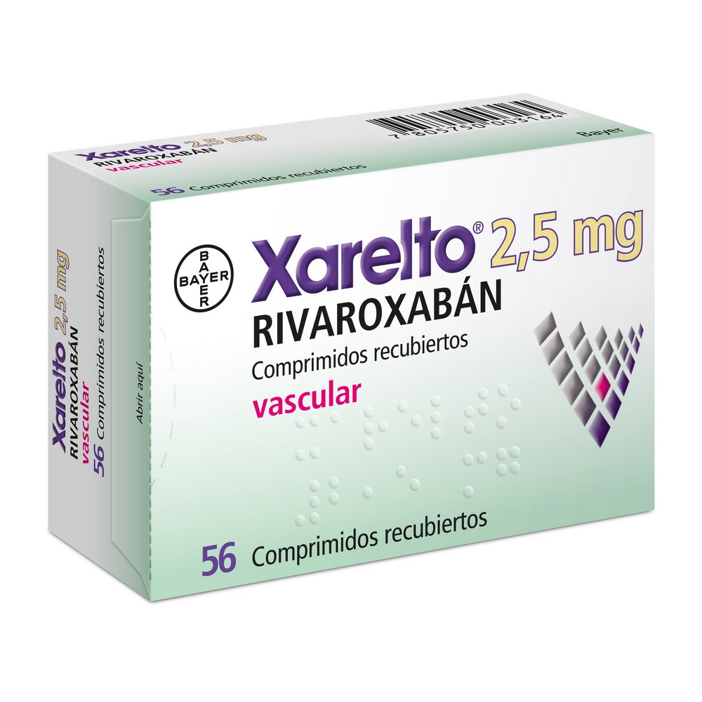 Xarelto Rivaroxaban 2,5 mg 56 Comprimidos