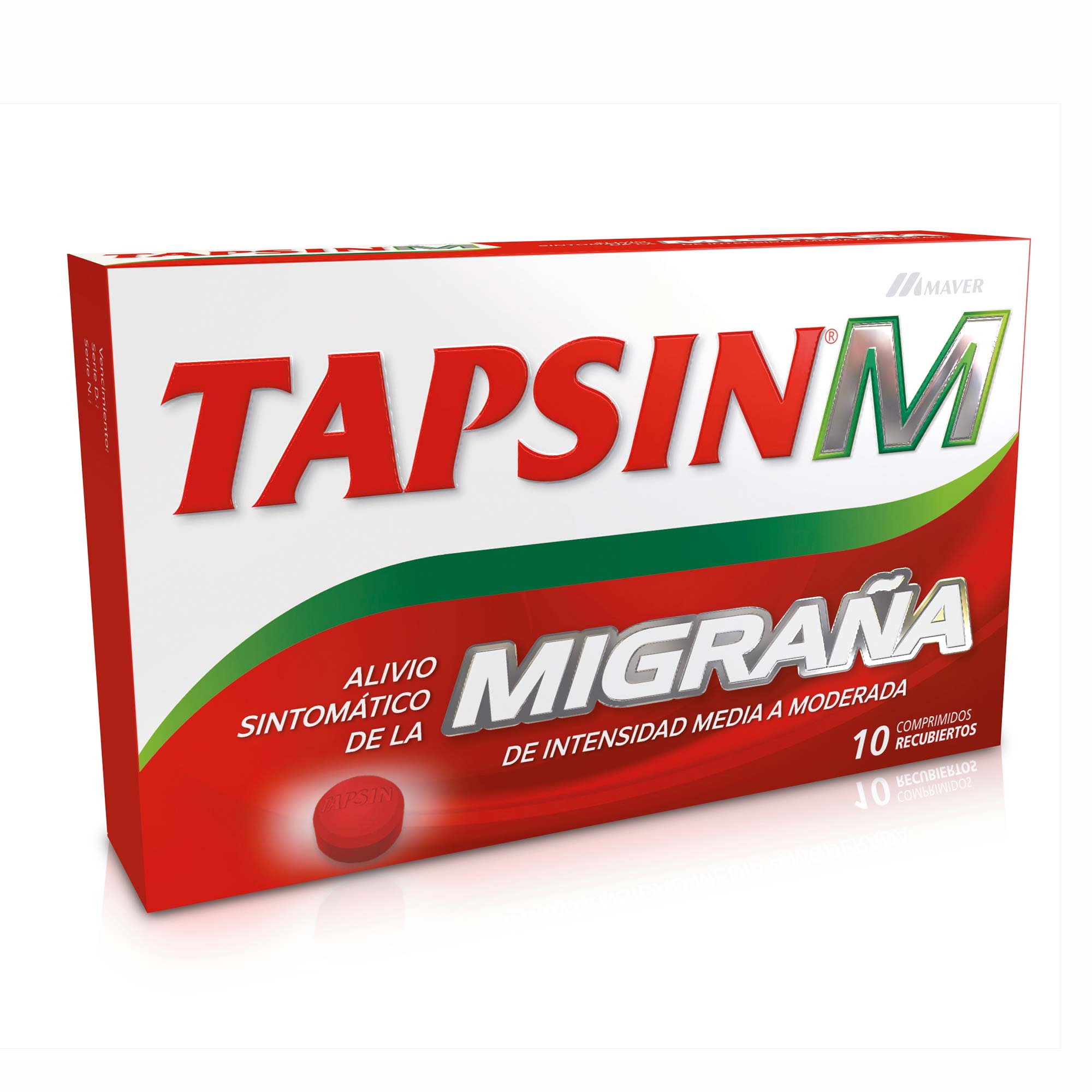 Tapsin M Migraña Paracetamol 400 mg Cafeína 33 mg 10 Comprimidos |  Farmacias Cruz Verde