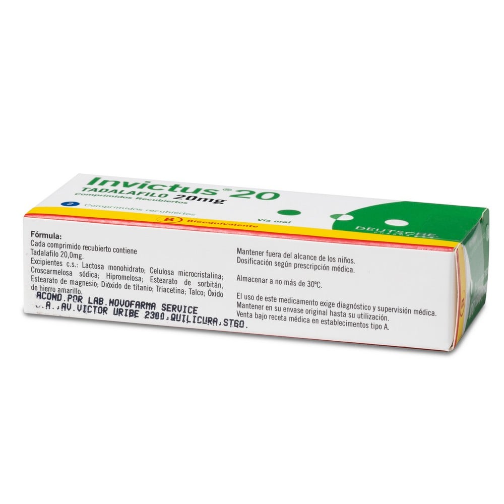 Invictus Tadalafilo 20 mg 2 Comprimidos Recubiertos | Cruz Verde
