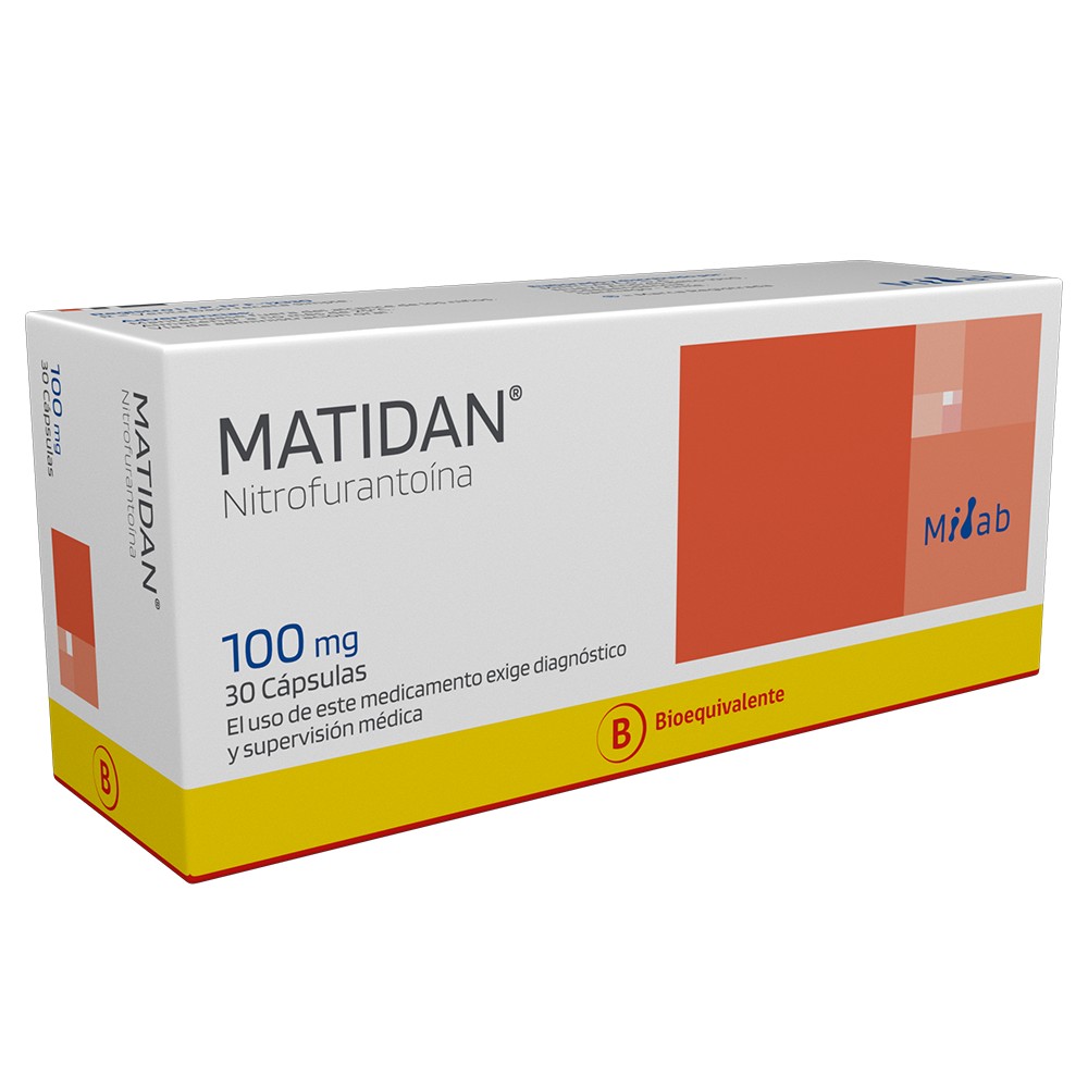 Matidan Nitrofurantoina Macrocristales 100 mg 30 Cápsulas