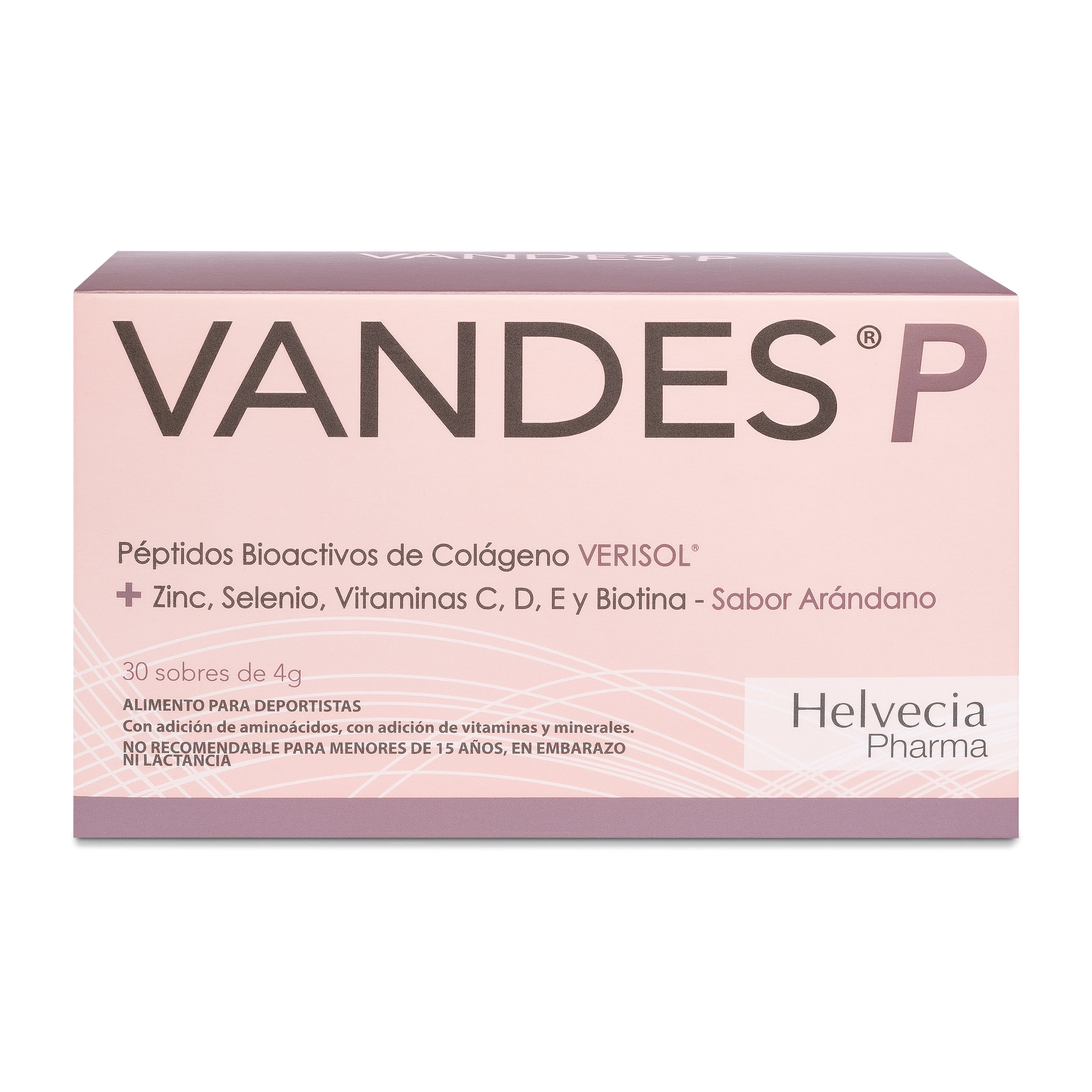 Vandes Piel Suplemento Alimenticio a base de Peptidos de Colageno Verisol 2500 mg 30 Sobres