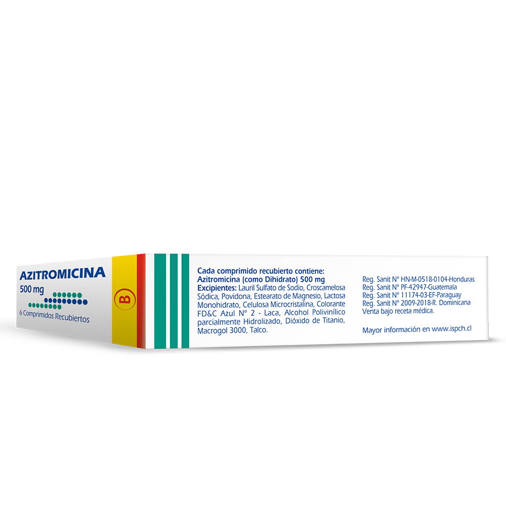 Azitromicina 500 mg 6 comprimidos recubiertos | Farmacias Cruz Verde