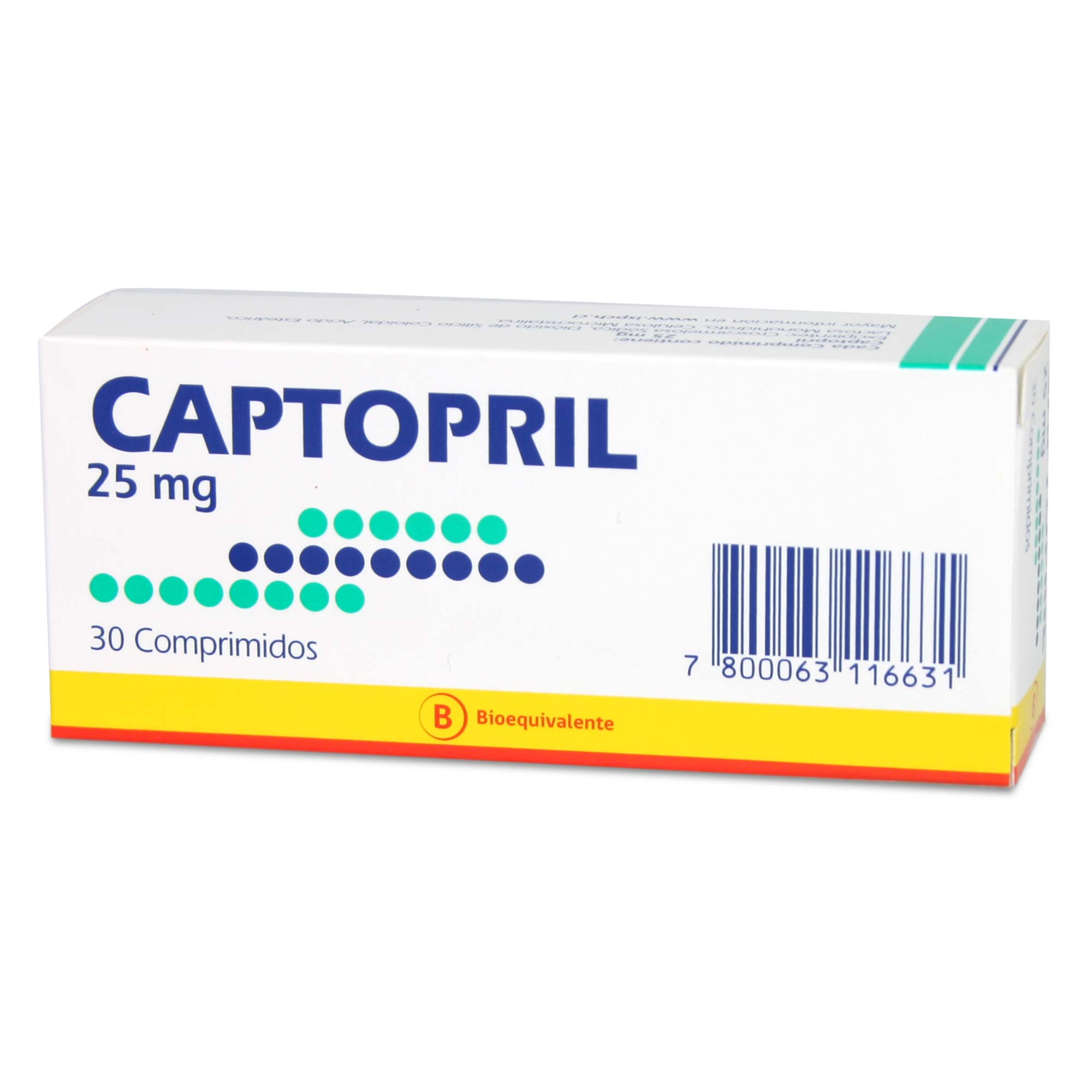 Captopril 25 mg 30 Comprimidos | Farmacias Cruz Verde