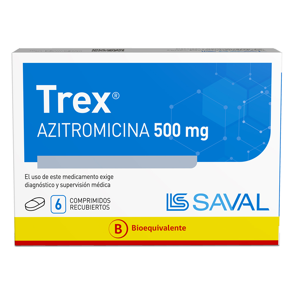 Trex Comprimidos Azitromicina 500 mg 6 Comprimidos